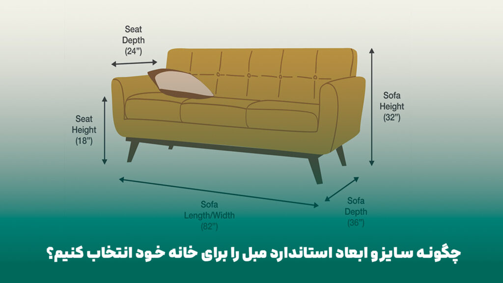 سایز و ابعاد استاندارد مبل را برای خانه خود
